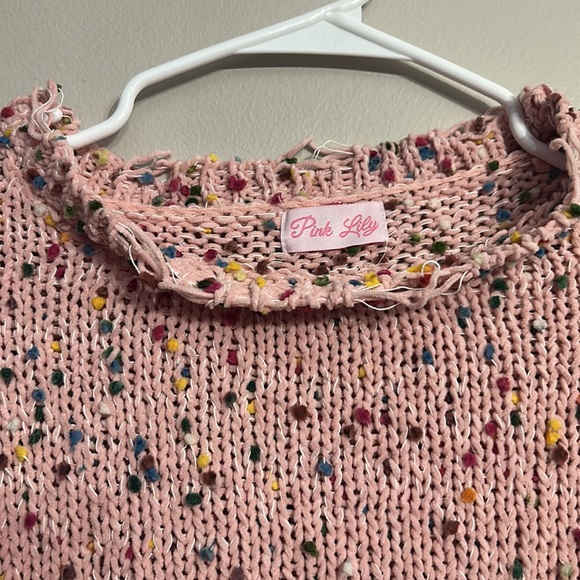 Pink Lily Confetti Sweater M - Picture 3 of 4